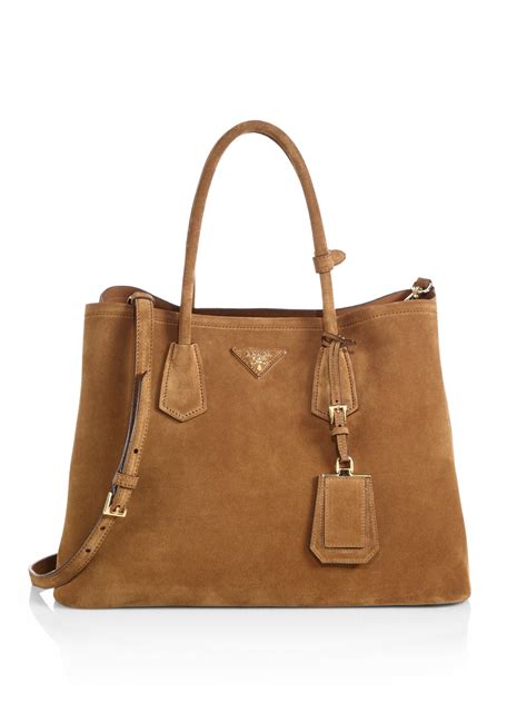 prada rope handbag suede|Prada brown suede handbag.